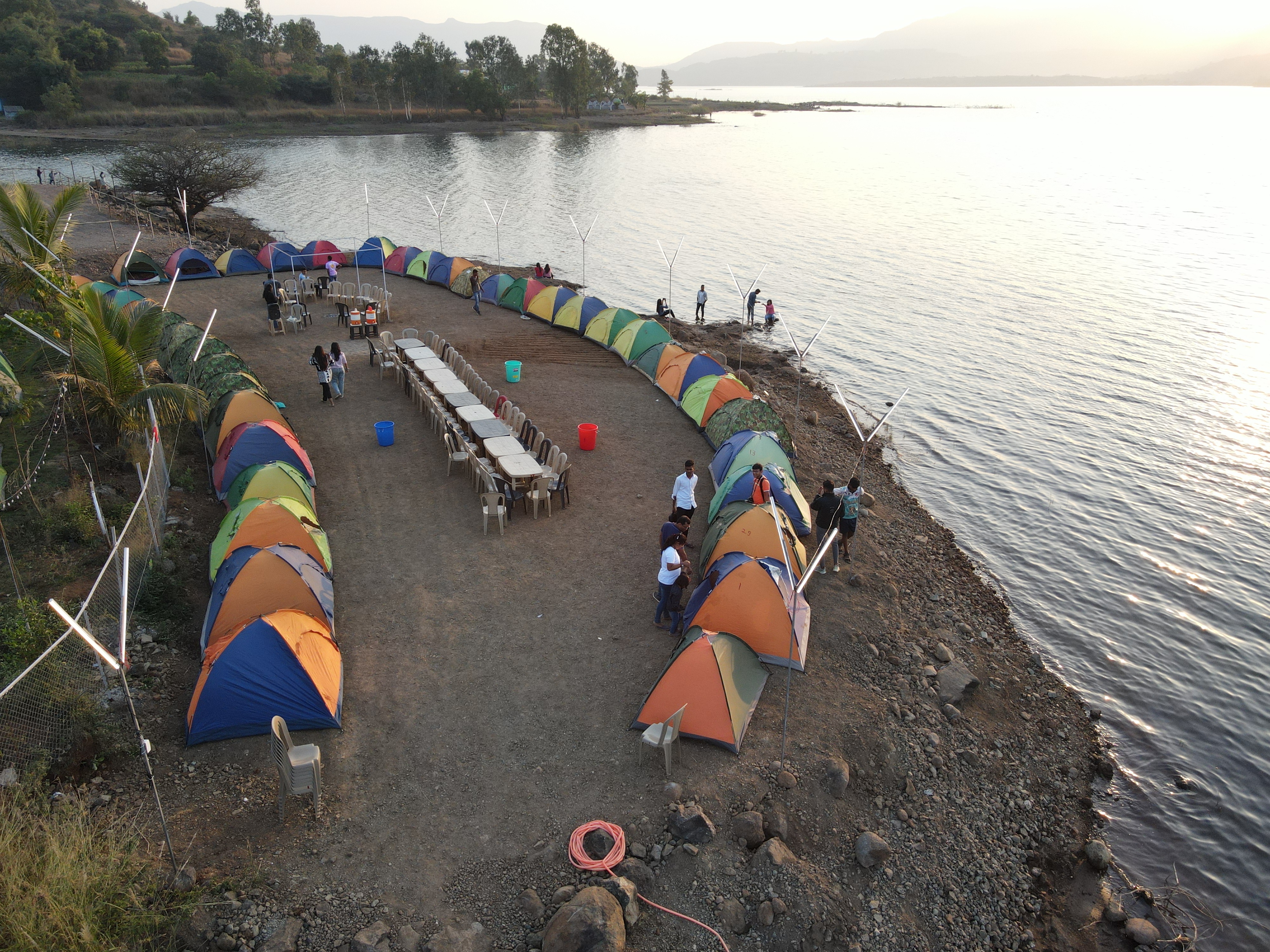 Lakeside tents camping 